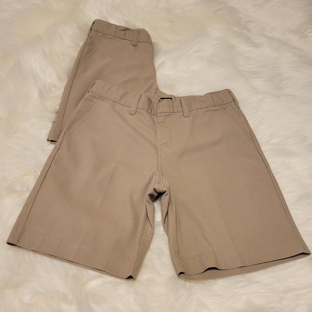 (2 Pack) Dickies Boys' Big Flexwaist Flat Front Short, Desert Sand , 10 Husky